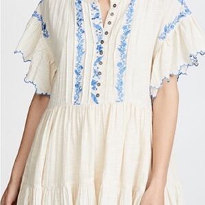 Free People Santiago Embroidered Mini Dress